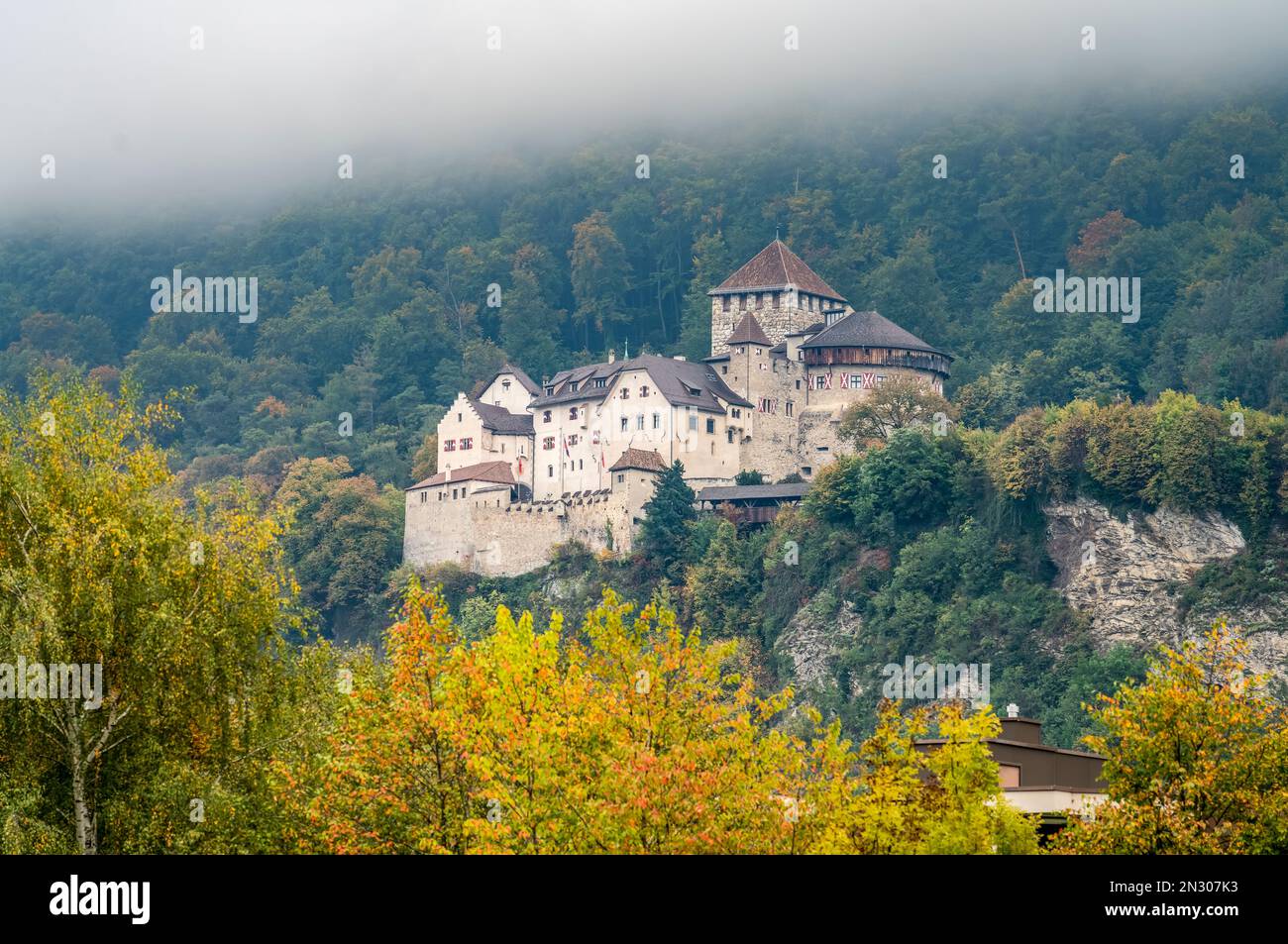 Vaduz Castle in Vaduz, the capital city of Liechtenstein at autumn time ...