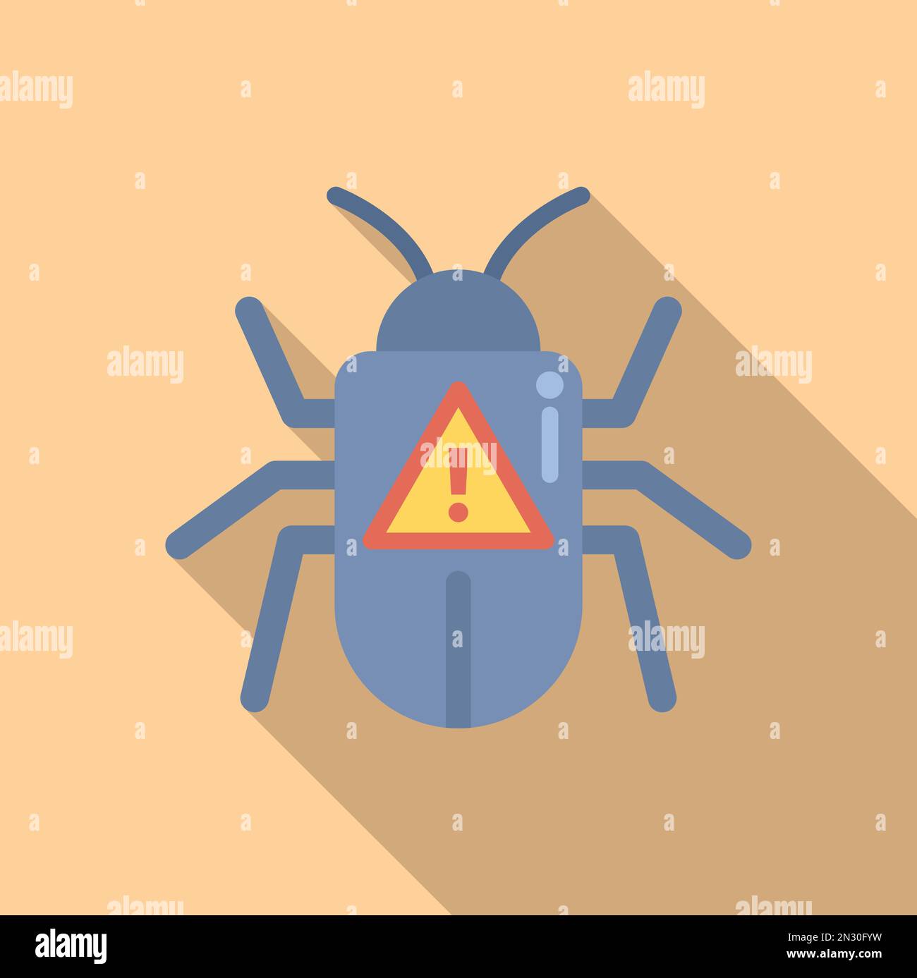 Online bug icon flat vector. Virus error. File data Stock Vector