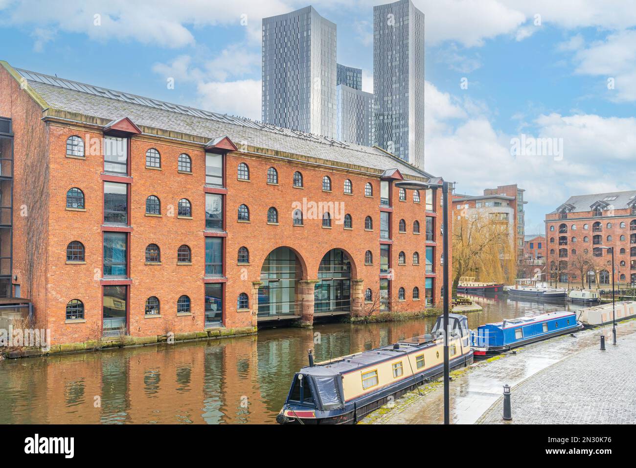 Apartments and office buildings in Castlefield Manchester Stock Photo