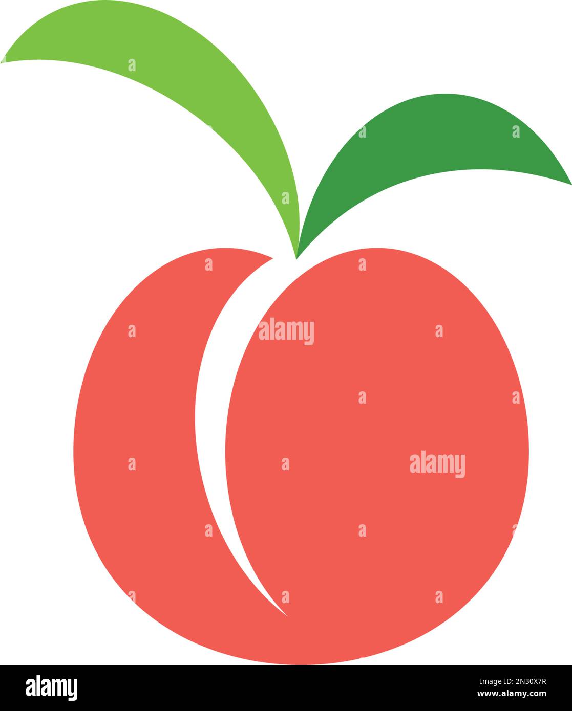 peach fruit logo icon vector clipart Stock Vector Image & Art Alamy