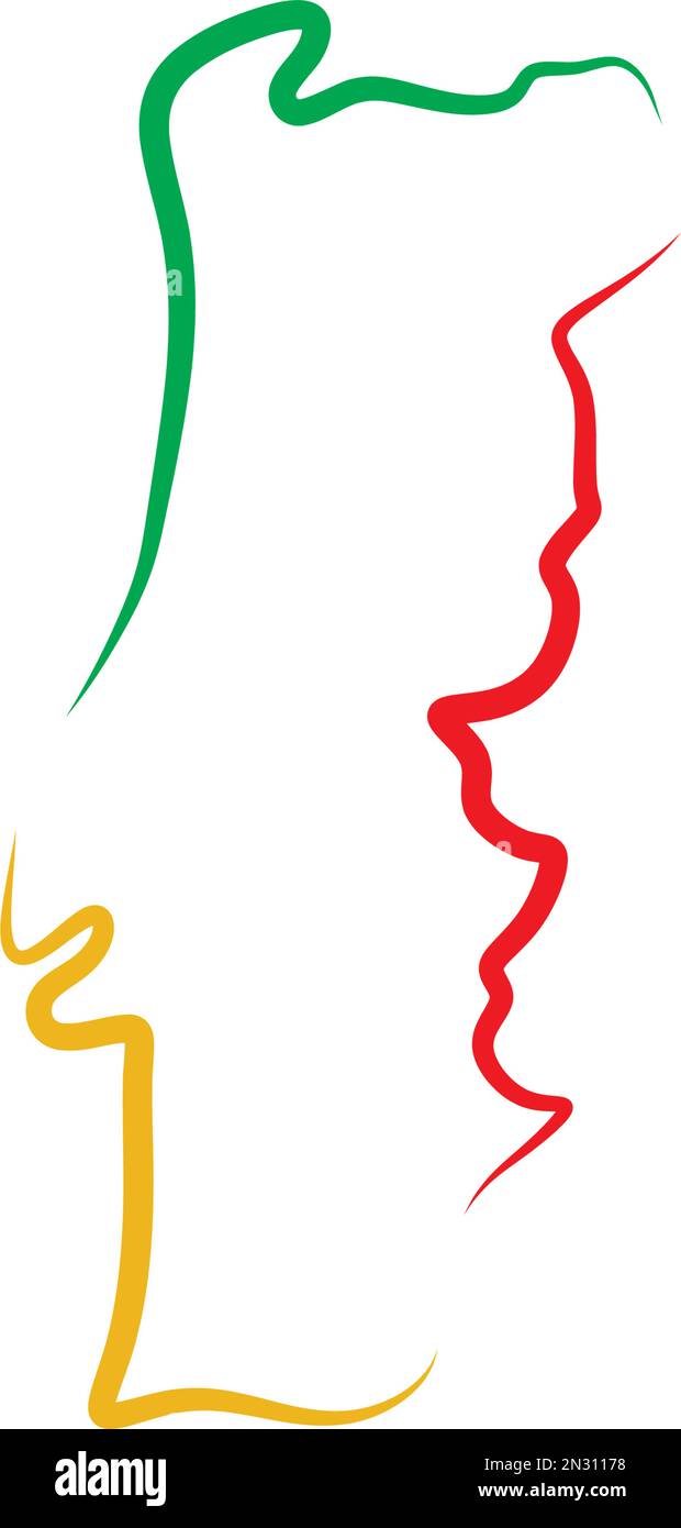 Portugal mapa icono vector