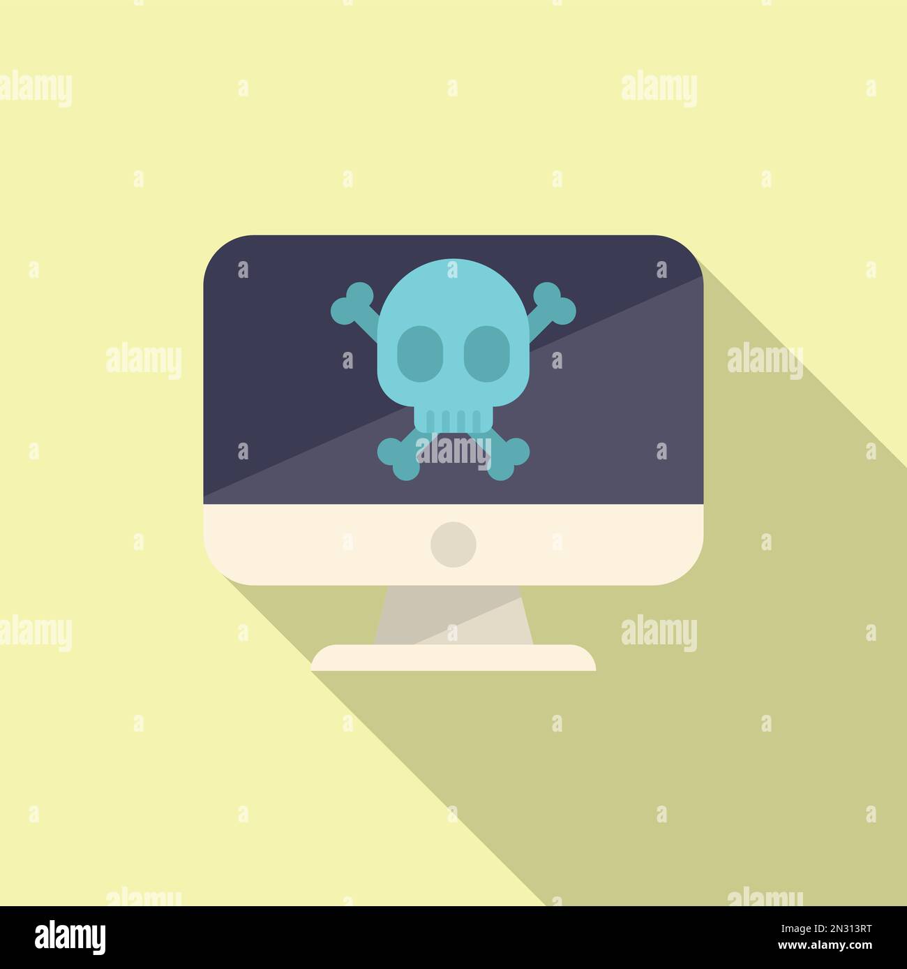 Computer virus icon flat vector. Alert email. Crime error Stock Vector