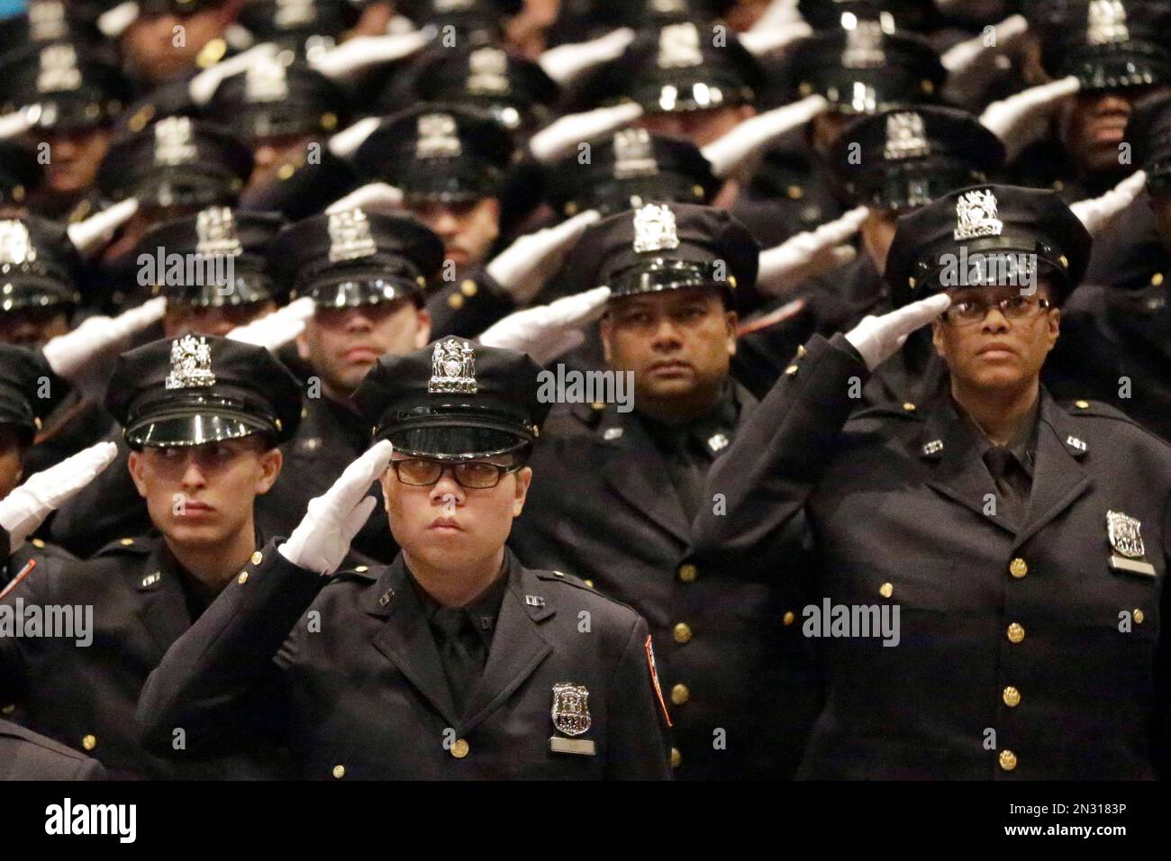 Doc Flag Department of Correction recruits salute the American flag during the ...