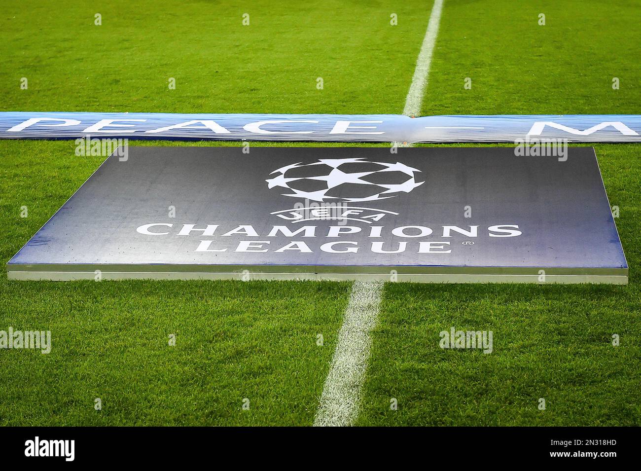 Illustration of the official UEFA Champions League logo during the UEFA