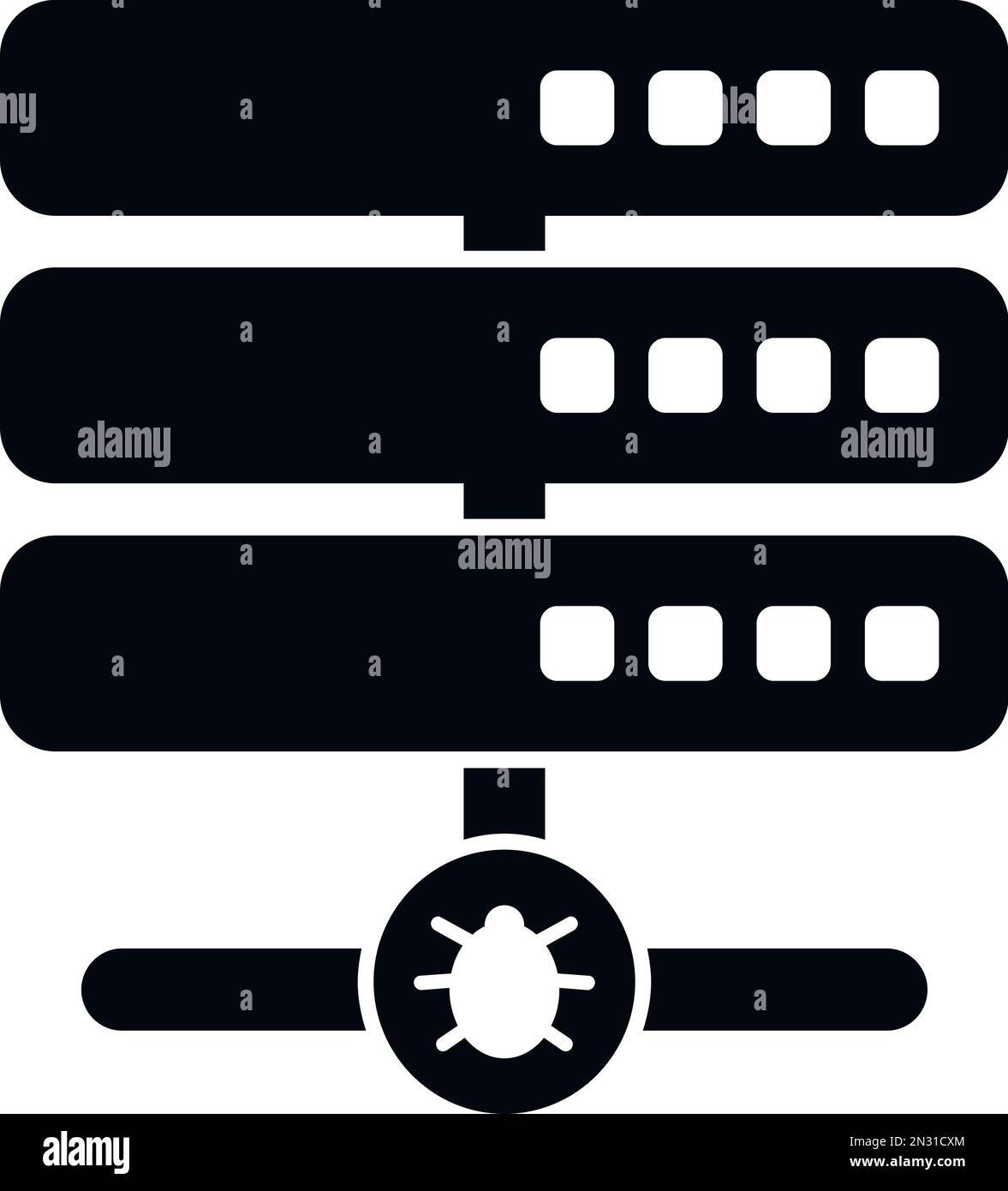Server malware icon simple vector. Internet report. Threat data Stock Vector