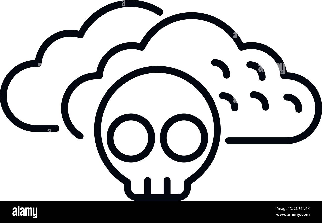 Malware cloud data icon outline vector. Virus error. Threat report ...