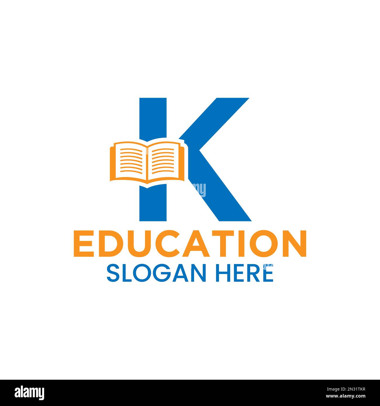 Letter K Education Logo Concept With Open Book Icon Template Stock ...