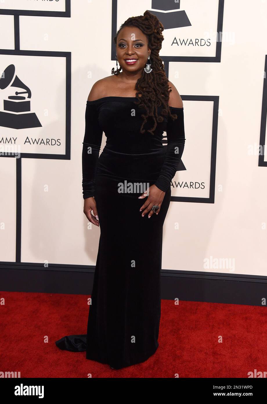 Ledisi arrives at the 57th annual Grammy Awards at the Staples Center