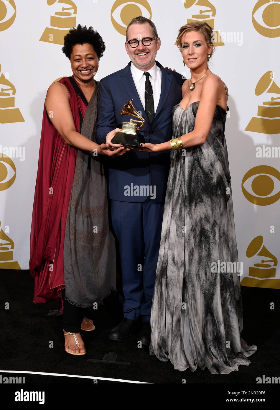 Lisa Fischer, from left, Neville and Caitrin Rogers pose in the