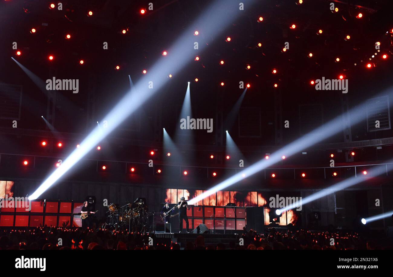 AC/DC performs at the 57th annual Grammy Awards on Sunday, Feb. 8, 2015 ...