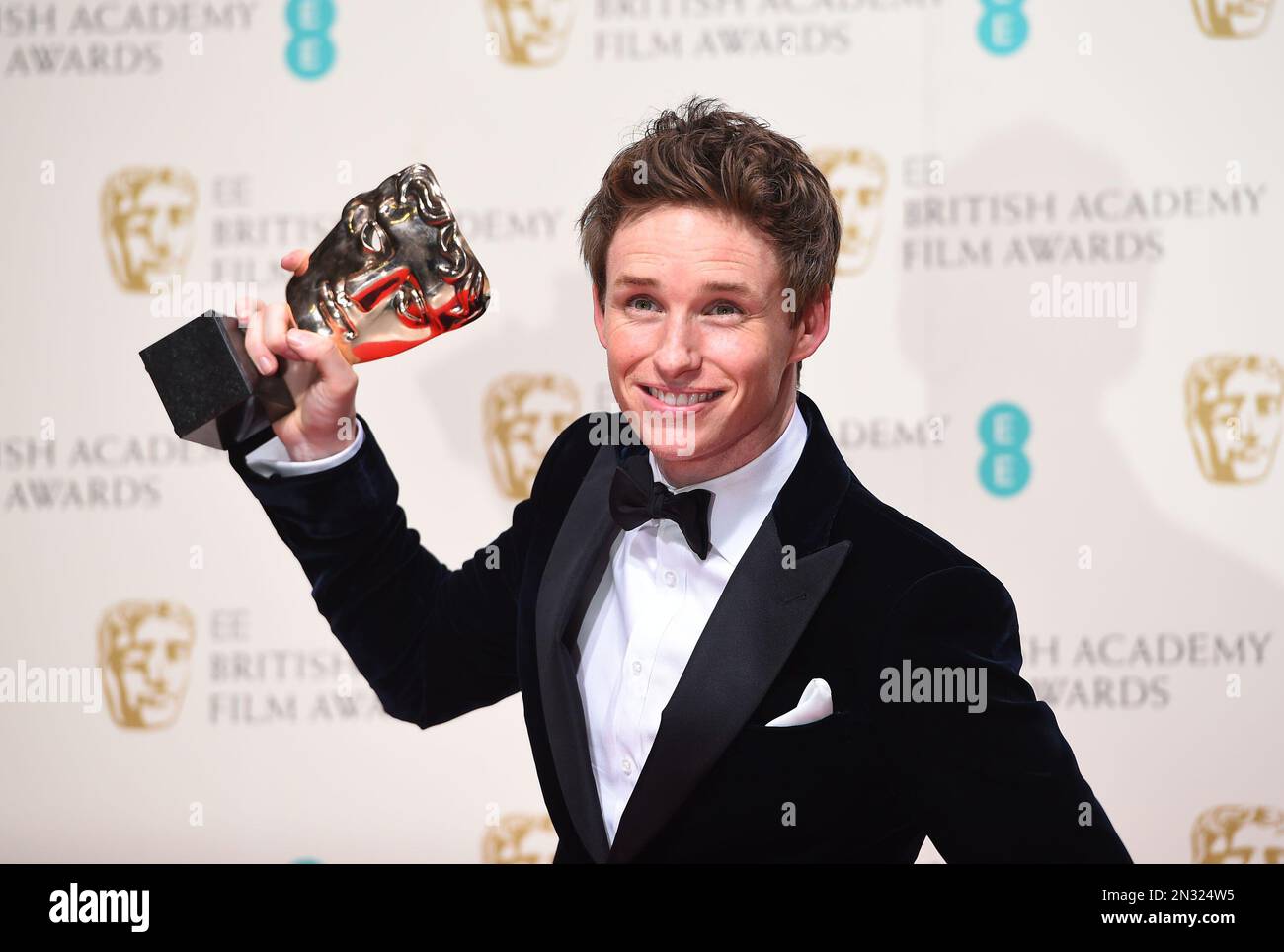 Eddie Redmayne, winner of Best Actor for The Theory of Everything poses ...