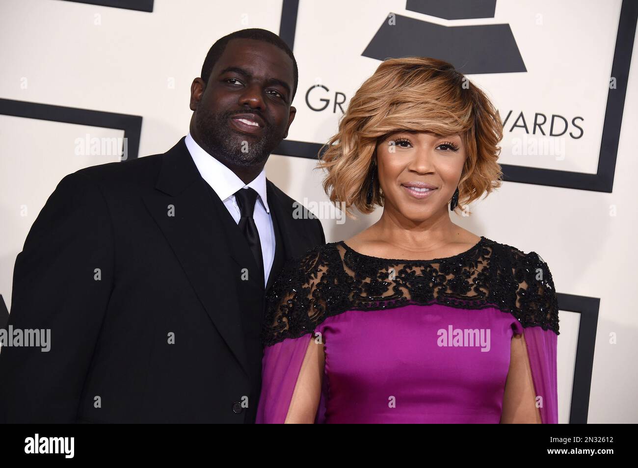 Warryn Campbell, left, and Erica Campbell arrive at the 57th annual