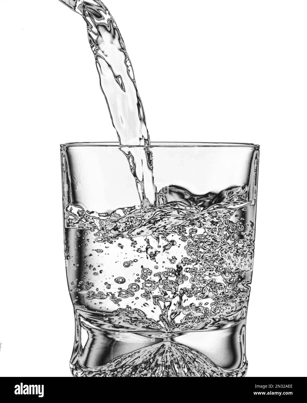 Pouring water into glass Black and White Stock Photos & Images Alamy