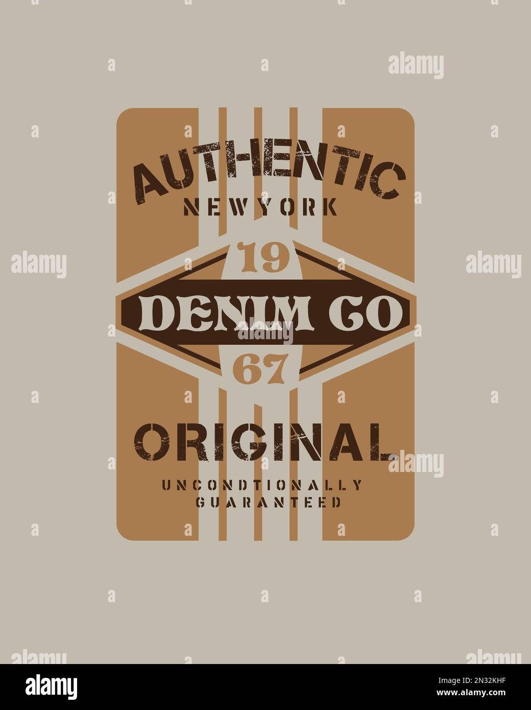 Authentic New York Denim co typography brand inspired typographic poster graphic designs for t shirt print vector Stock Vector