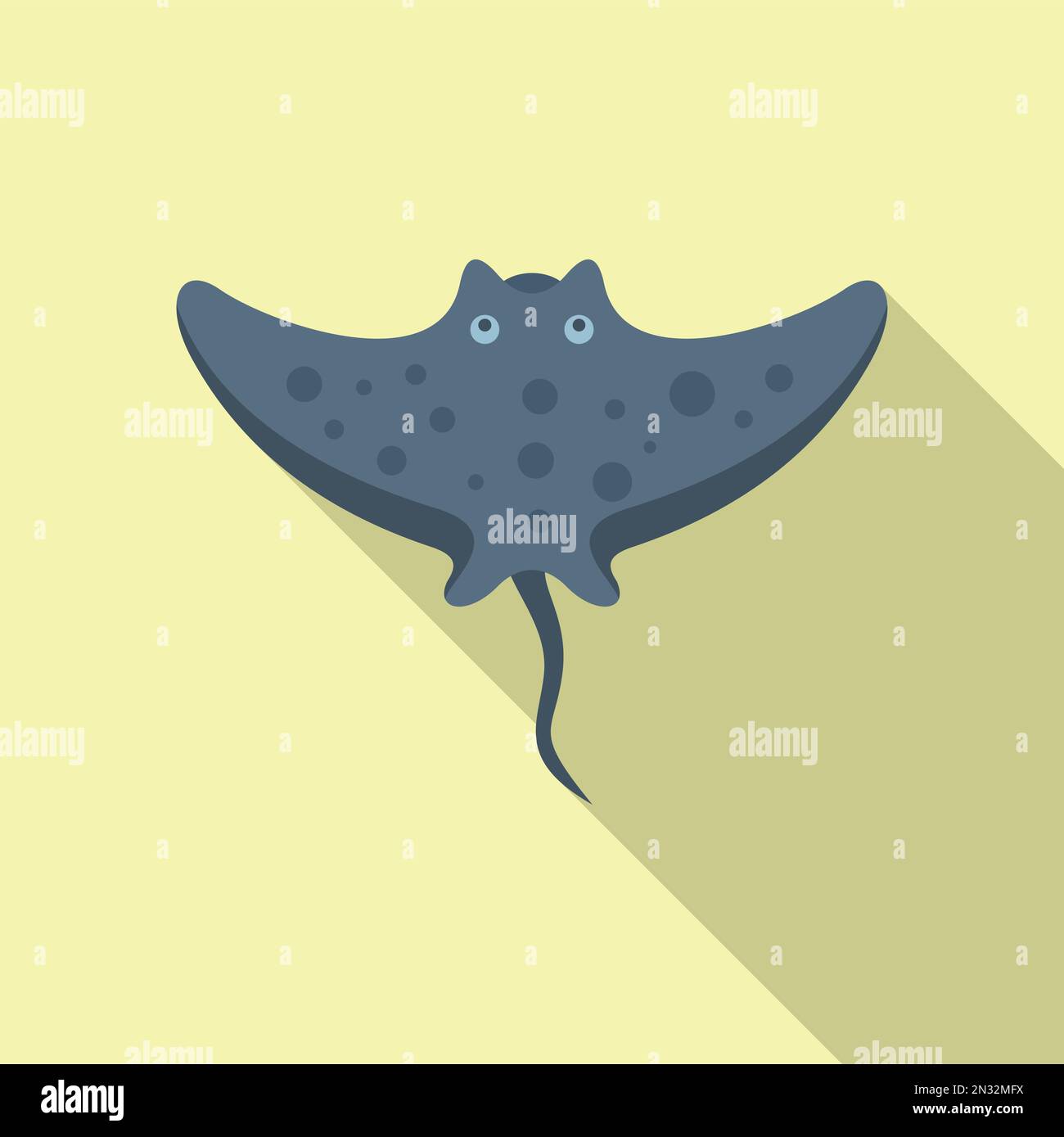 Underwater stingray icon flat vector. Ocean animal. Sea nature Stock Vector