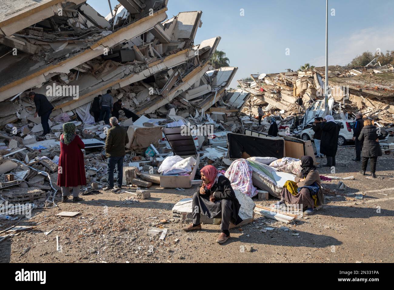 Hatay Antakya, Turkey. 7th Feb, 2023. Citizens and earthquake victim rescue efforts after the