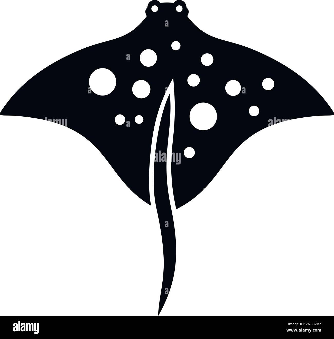 Cute stingray icon simple vector. Fish animal. Water nature Stock