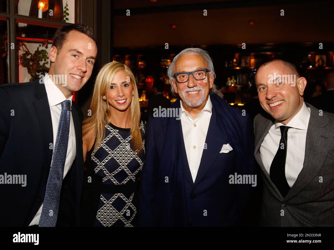 Tim Malone, and from left, Roberto Coin, Randi Windt and Jonathon Aubry  attend The Hollywood Reporter Nominees Night presented by Cadillac, with  Delta, Roberto Coin, and Neiman Marcus Beverly Hills at Spago