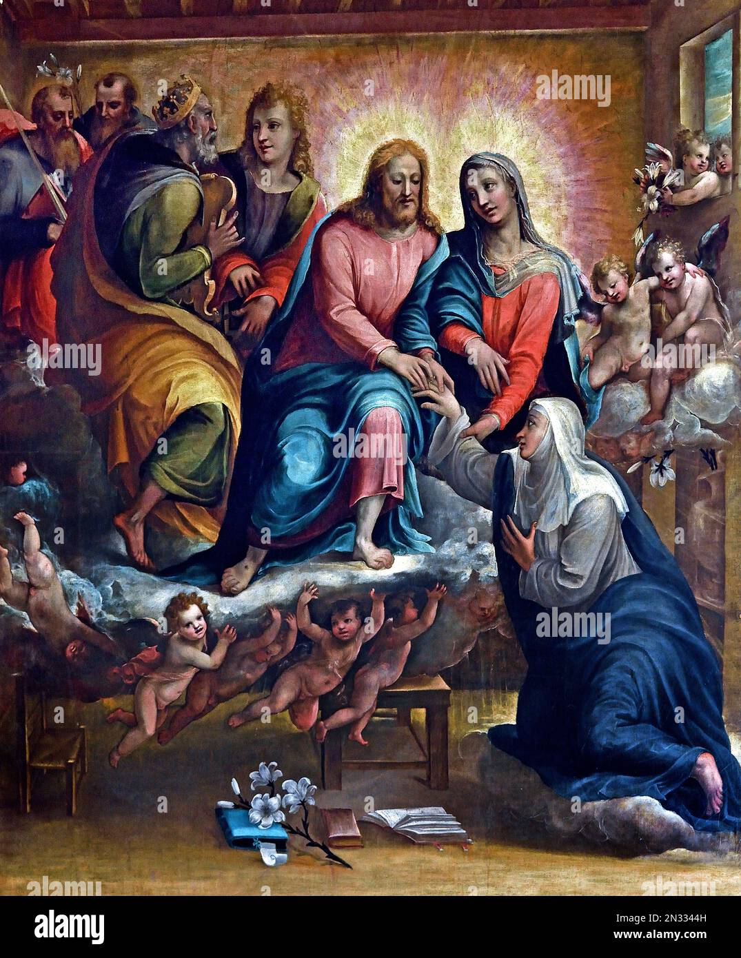 Arcangelo Salimbeni, Mystical Marriage of St Catherine with Jesus (1578 ...
