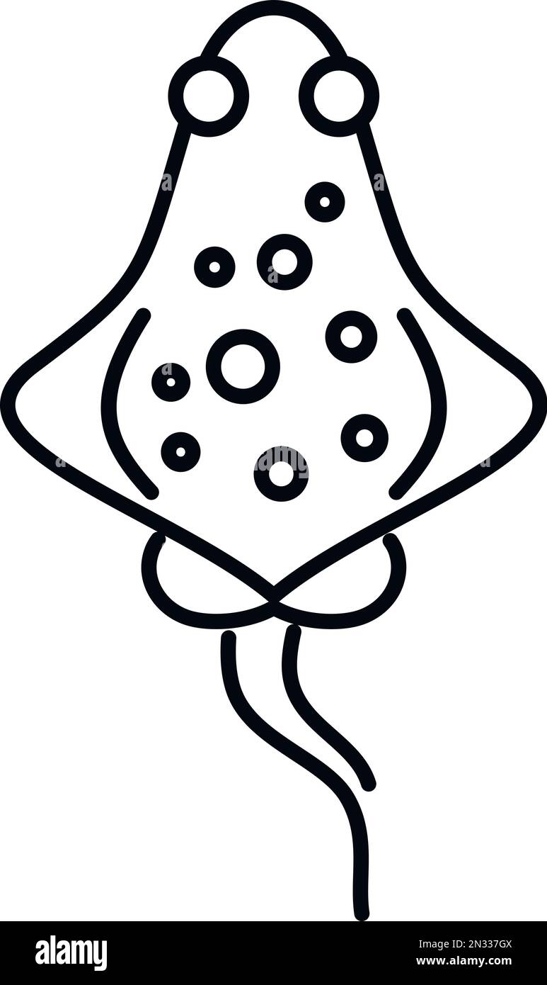 Stingray animal icon outline vector. Fish ray. Water nature Stock