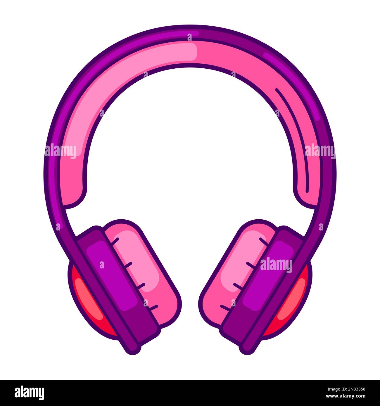 Illustration of headphones. Colorful cute icon. Creative symbol in cartoon style. Stock Vector