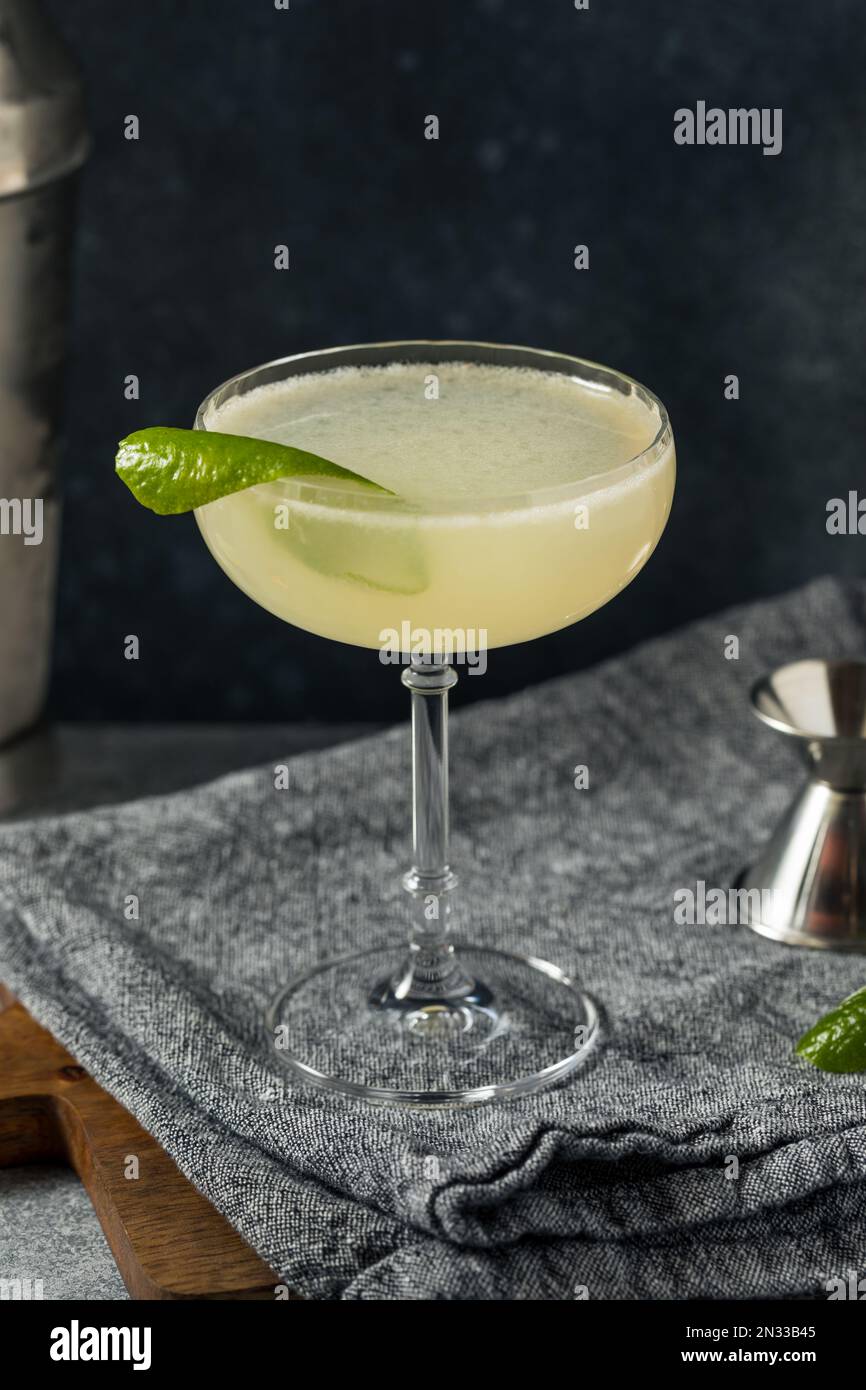 Cold Boozy Elderflower Gin Gimlet Cocktail with Lime Stock Photo Alamy