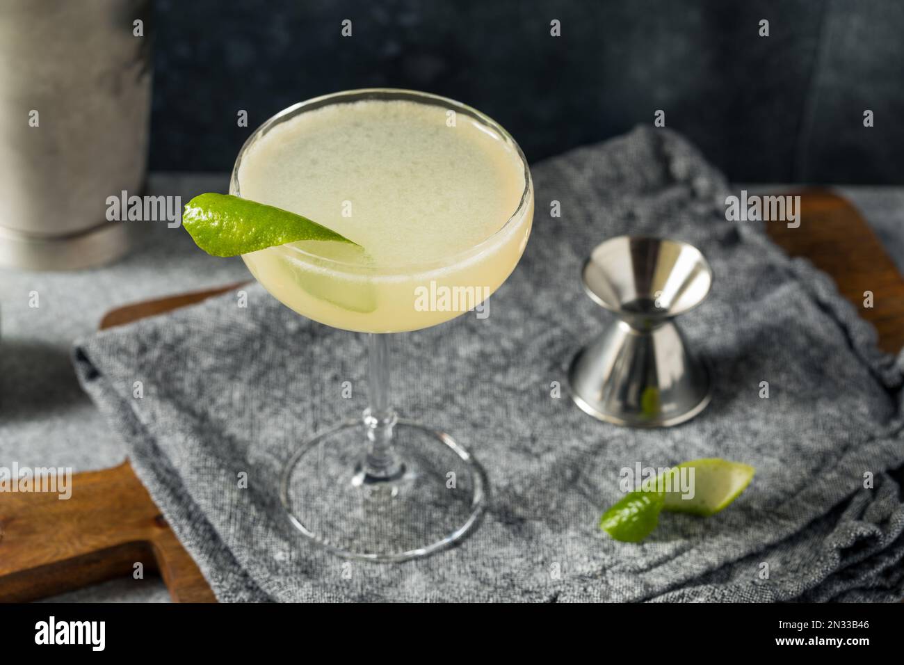 Cold Boozy Elderflower Gin Gimlet Cocktail with Lime Stock Photo Alamy
