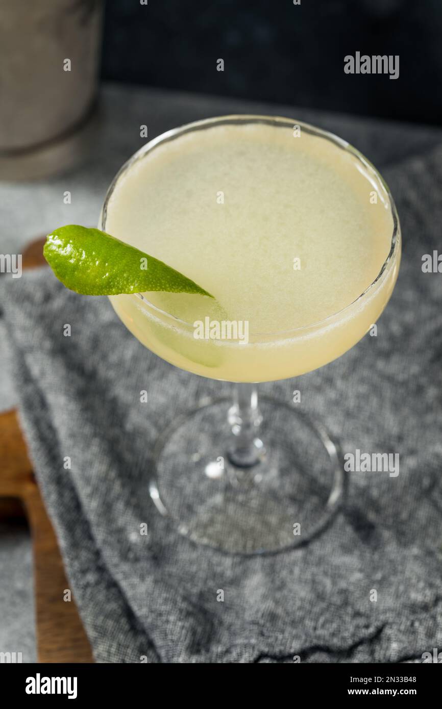 Cold Boozy Elderflower Gin Gimlet Cocktail with Lime Stock Photo Alamy