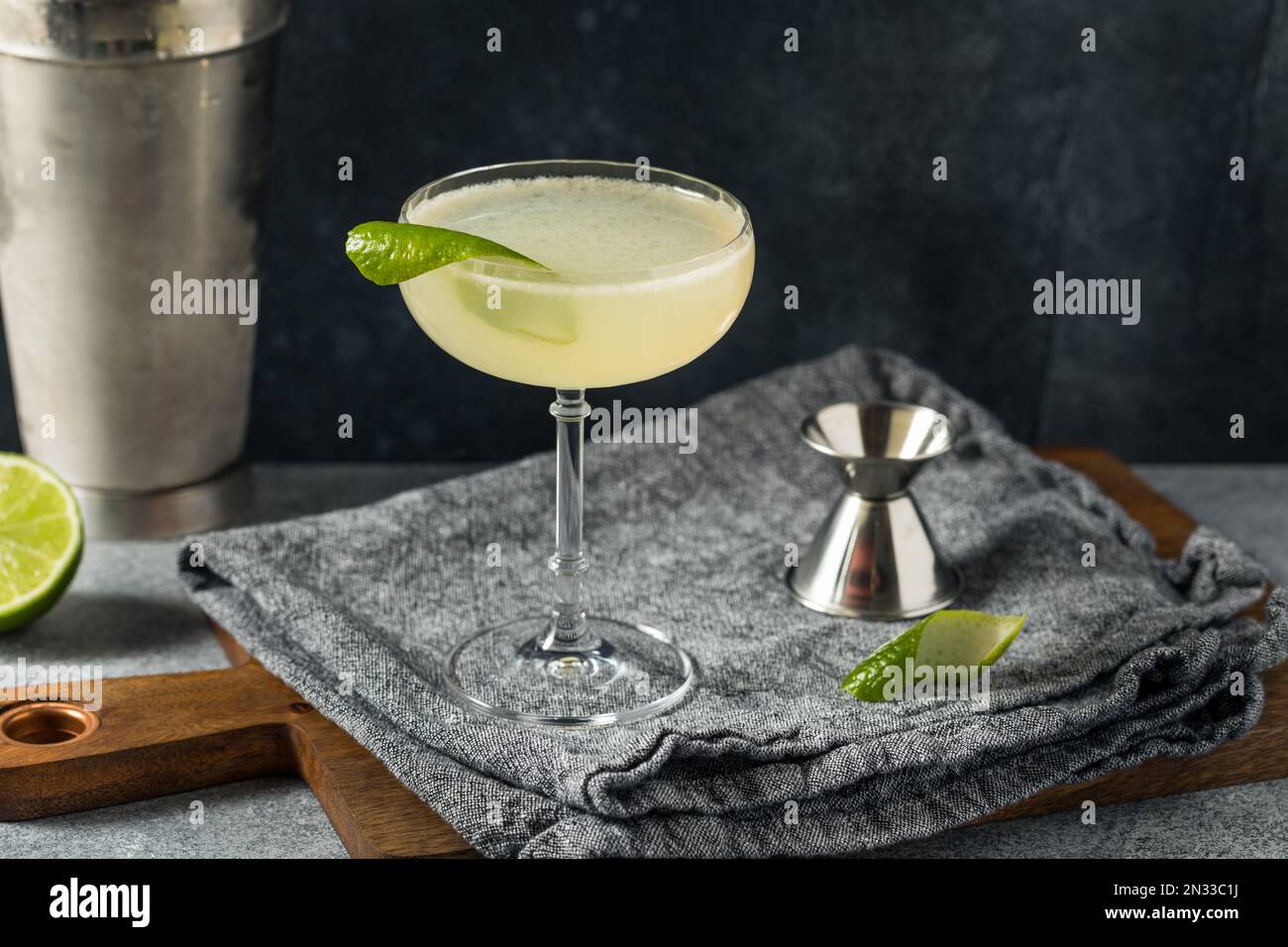 Cold Boozy Elderflower Gin Gimlet Cocktail with Lime Stock Photo Alamy