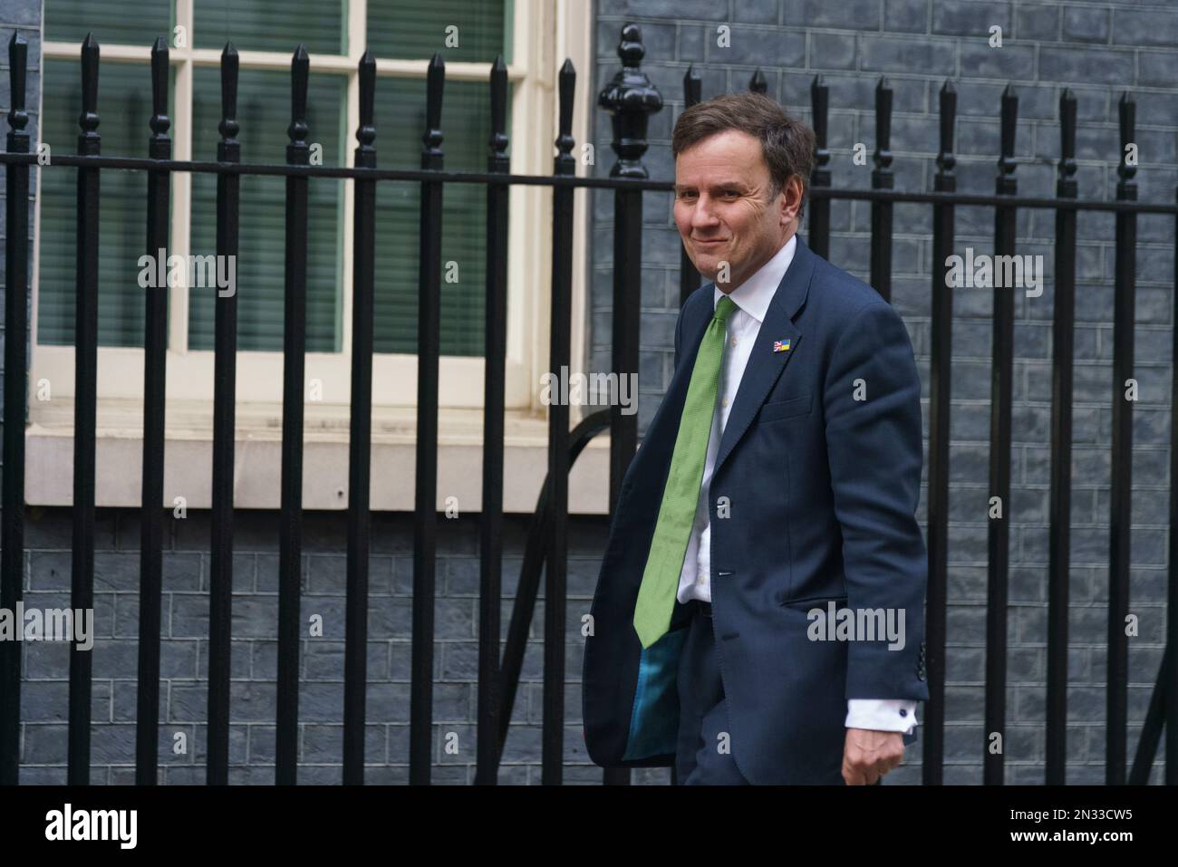 Downing St, London, 7th February 2023, UK Following this mornings reshuffle, Cabinet Ministers arrive for a delayed cabinet meeting held in the afternoon.  PICTURED: Greg Hands, newly appointed Conservative Party Chairman Bridget Catterall AlamyLiveNews Stock Photo