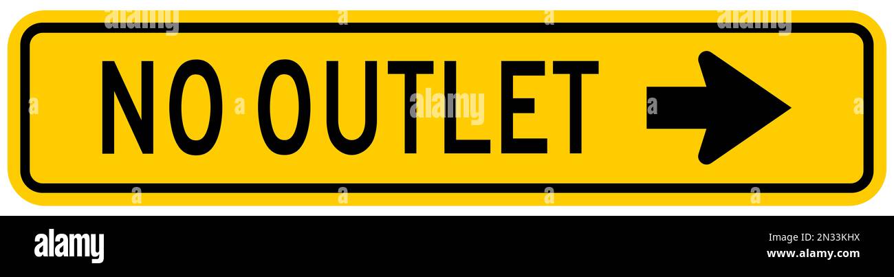 No outlet warning sign Stock Photo