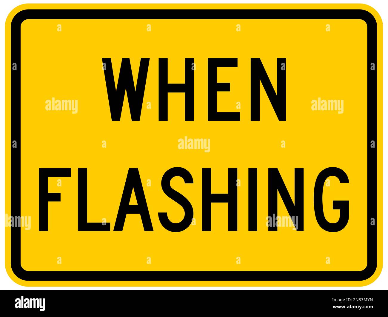 When flashing warning sign Stock Photo