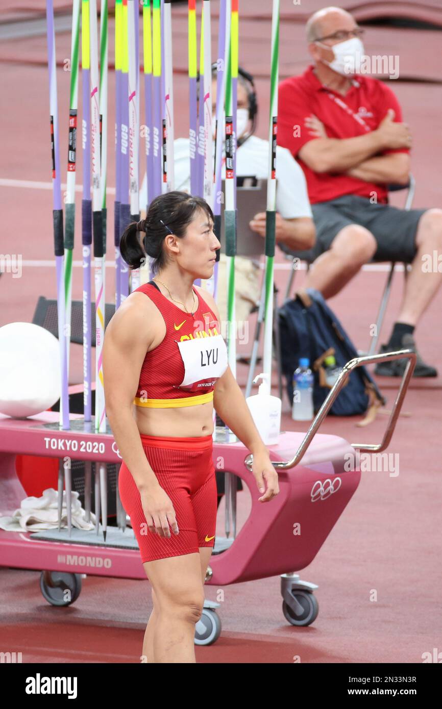AUG 06, 2021 Tokyo, Japan LYU Huihui of China in the Athletics Women's Javelin Throw Final at