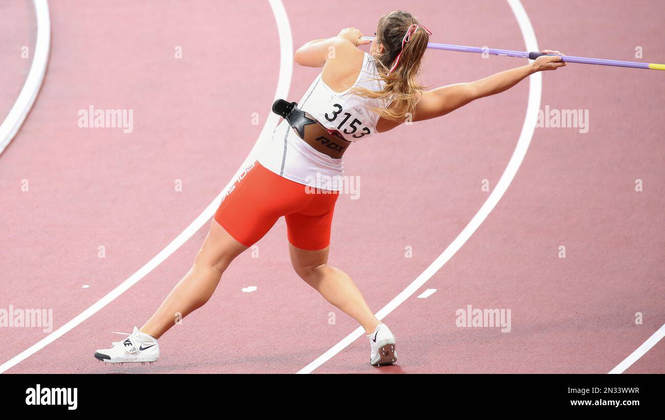 AUG 06, 2021 - Tokyo, Japan: Maria ANDREJCZYK of Poland in the Athletics Women's Javelin Throw Final at the Tokyo 2020 Olympic Games (Photo: Mickael C Stock Photo