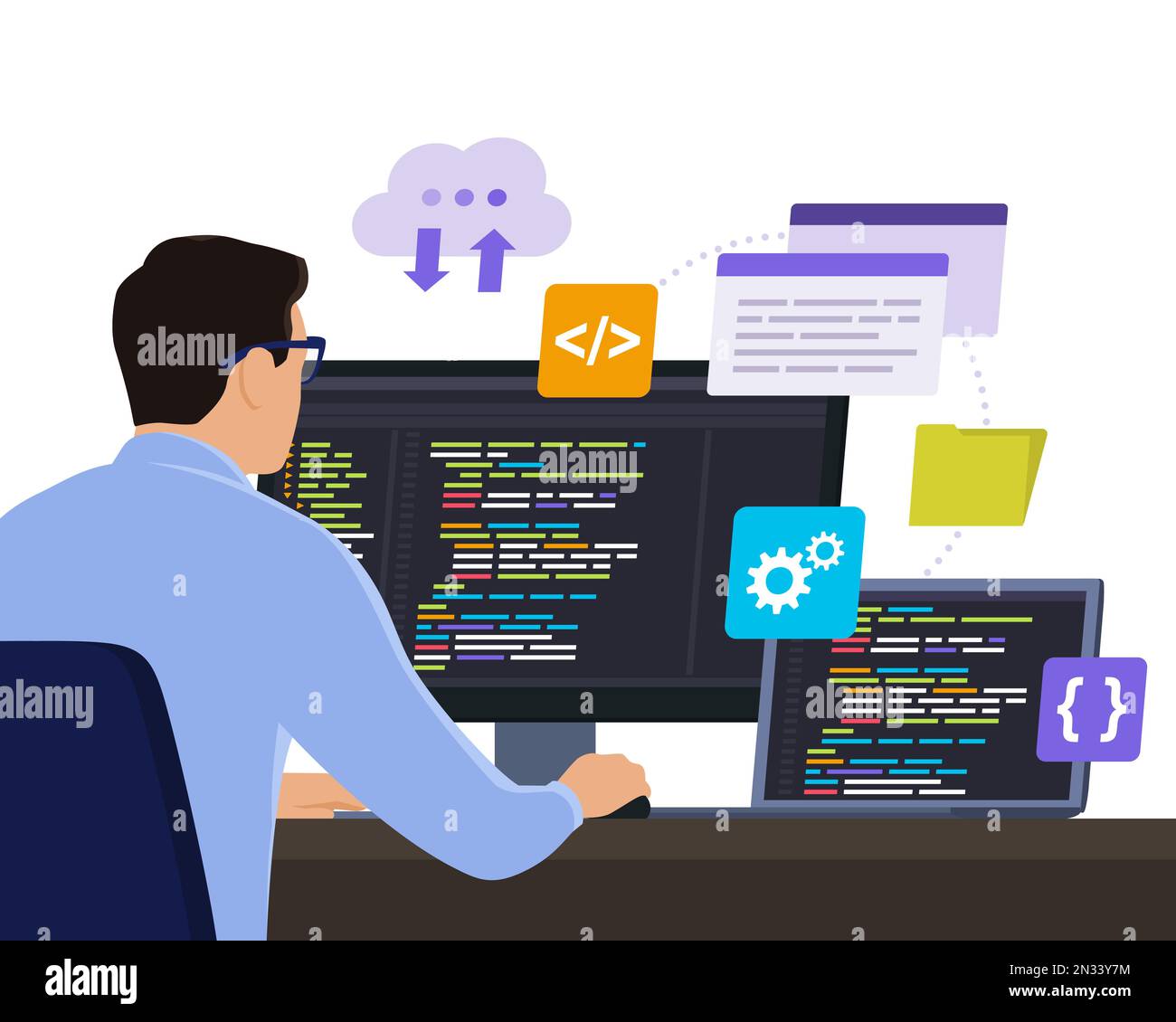 Checking computer system Stock Vector Images - Alamy