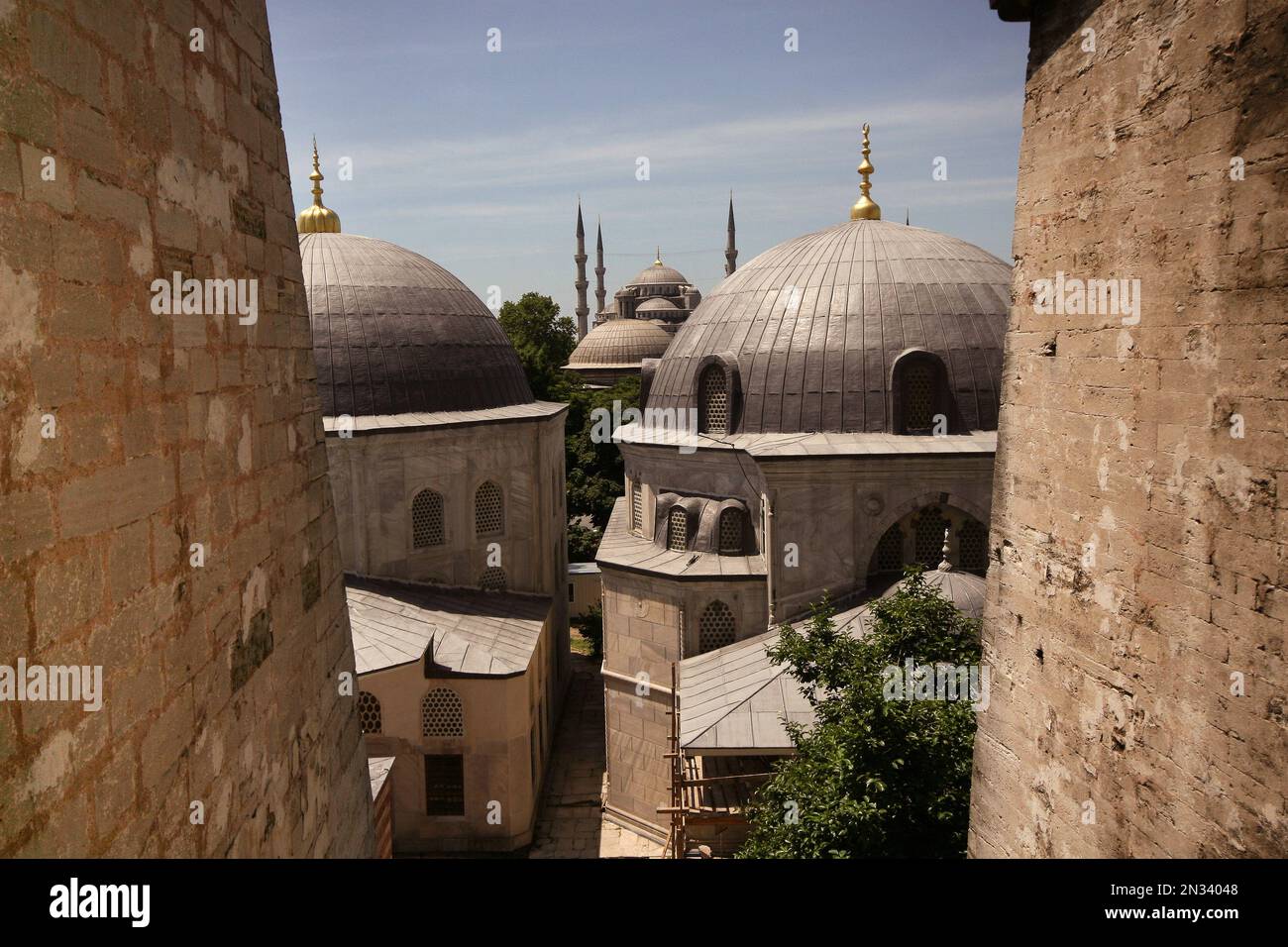 Looking through a window of Hagia Sophia in Istanbul, Turkey, Turkiye Stock Photo