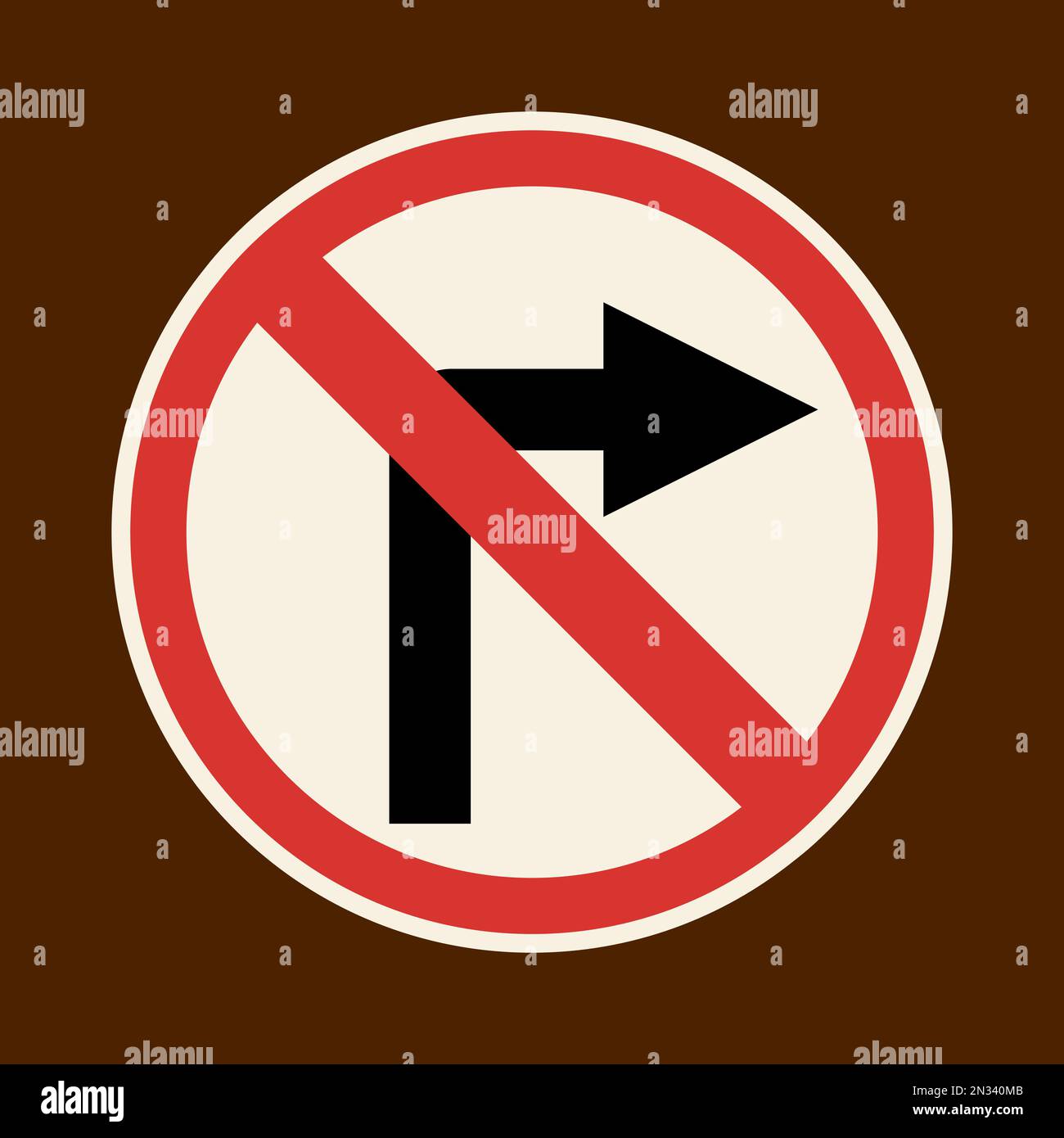 Icon no right turn. Sign vector clipart Stock Vector Image & Art Alamy
