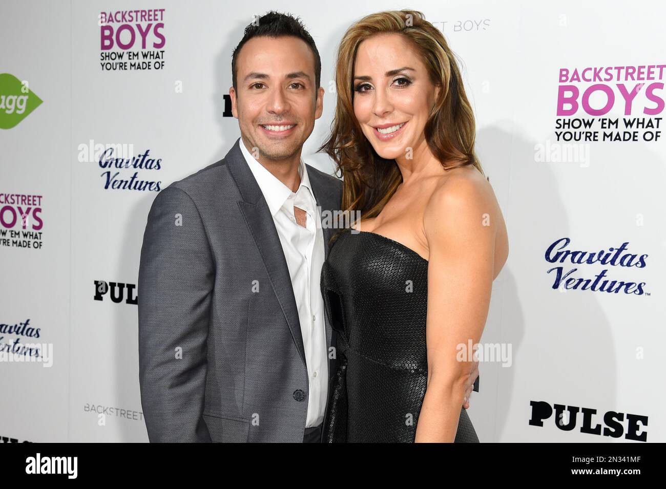 Howie Dorough, left, and Leigh Boniello arrive at the “Backstreet Boys