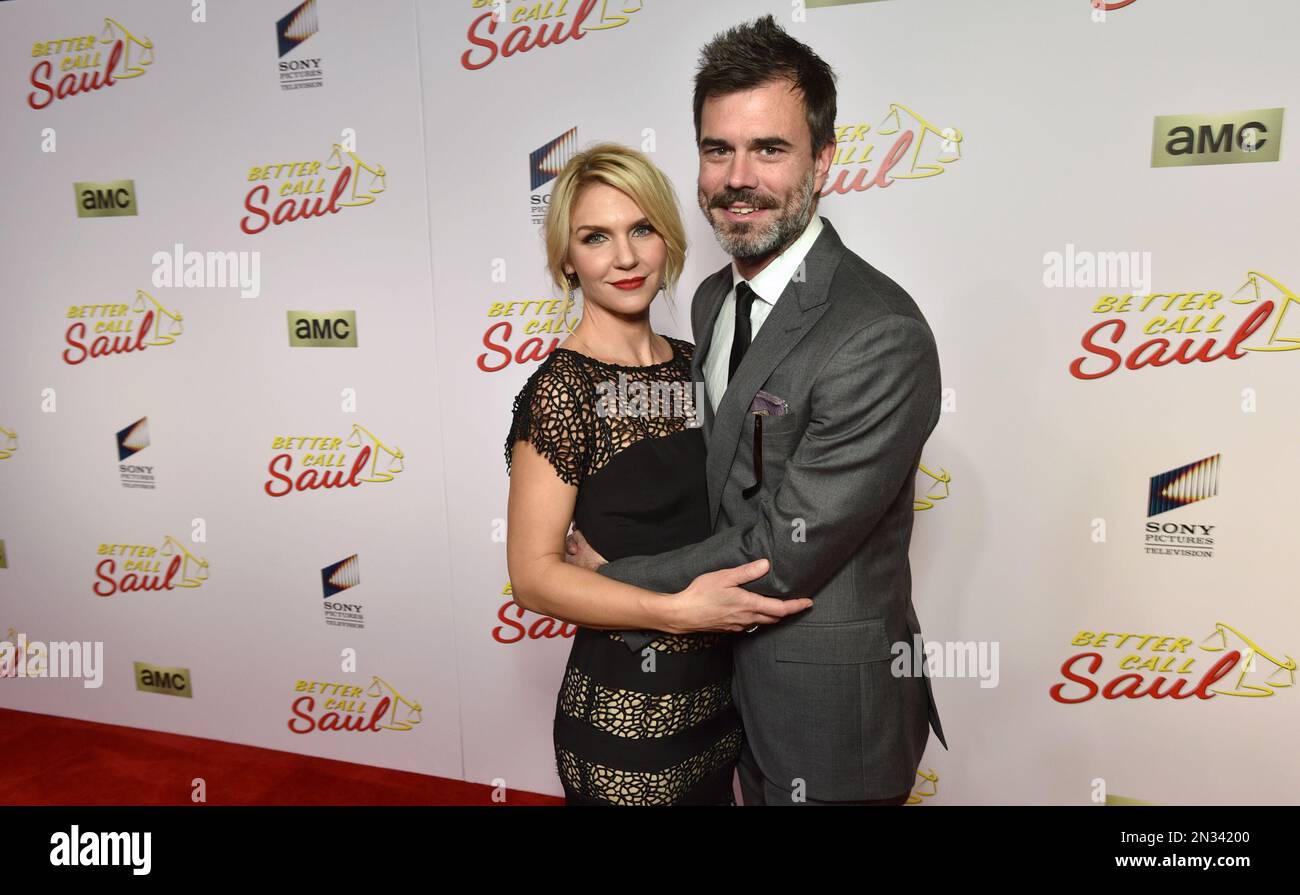 Rhea Seehorn, left, and Graham Larson arrive at AMC's Los Angeles