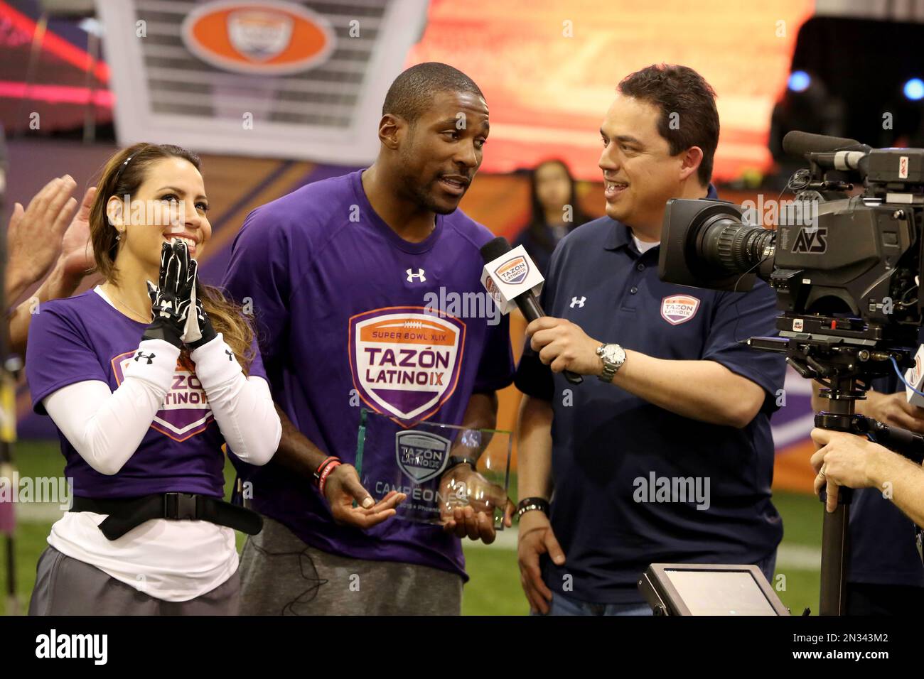 NFC Team coach Patrick Peterson is interviewed after his team beat the