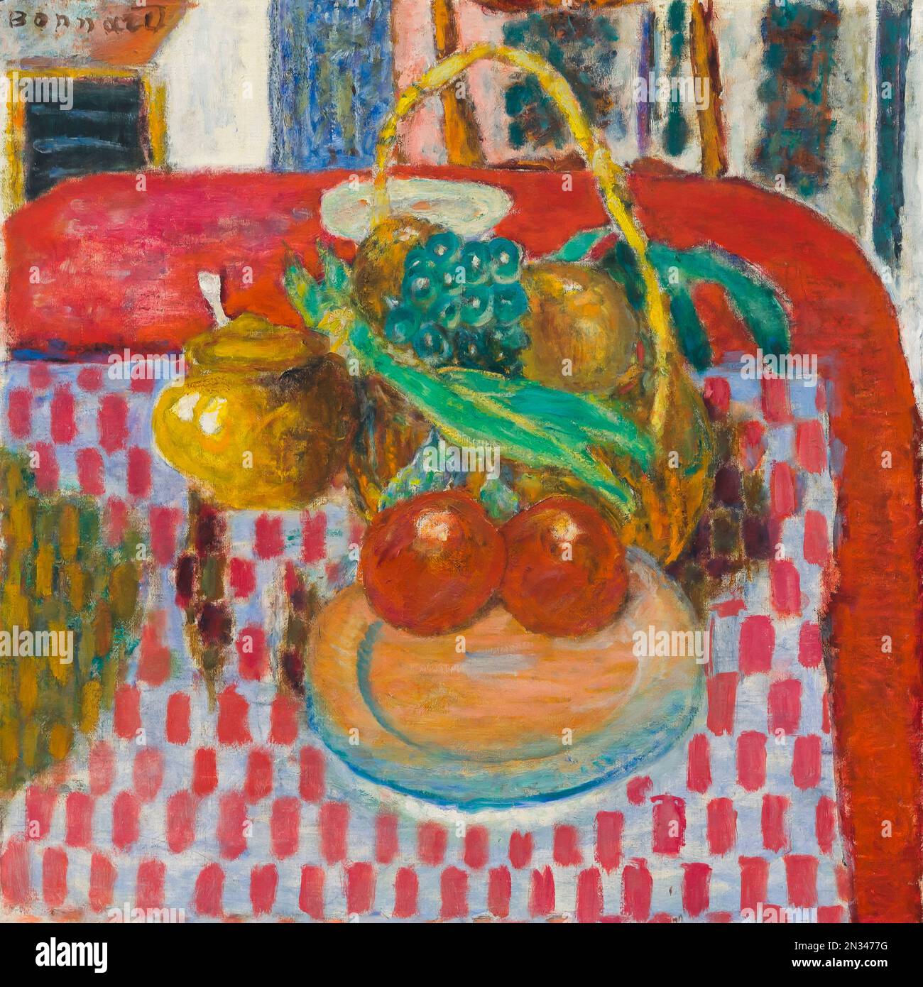 The Checkered Tablecloth, Pierre Bonnard, 1939, Art Institute of Chicago, Chicago, Illinois, USA, North America Stock Photo