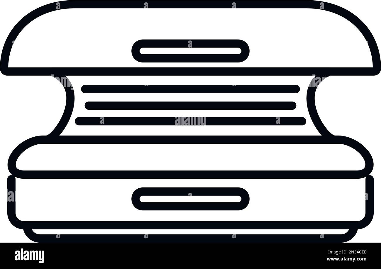 Horizontal solarium icon outline vector. Sun spa. Body sunlight Stock