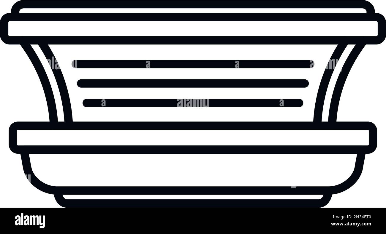 Body solarium icon outline vector. Sun bed. Sunlight care lamp Stock