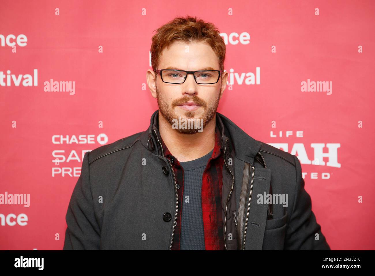 Actor Kellan Lutz poses at the premiere of "Experimenter" during the