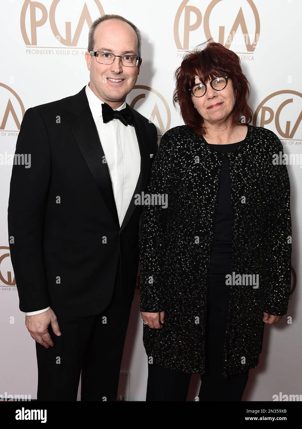 Andrew Decristofaro And Becky Sullivan Arrive At The 26th Annual Producers Guild Awards At The