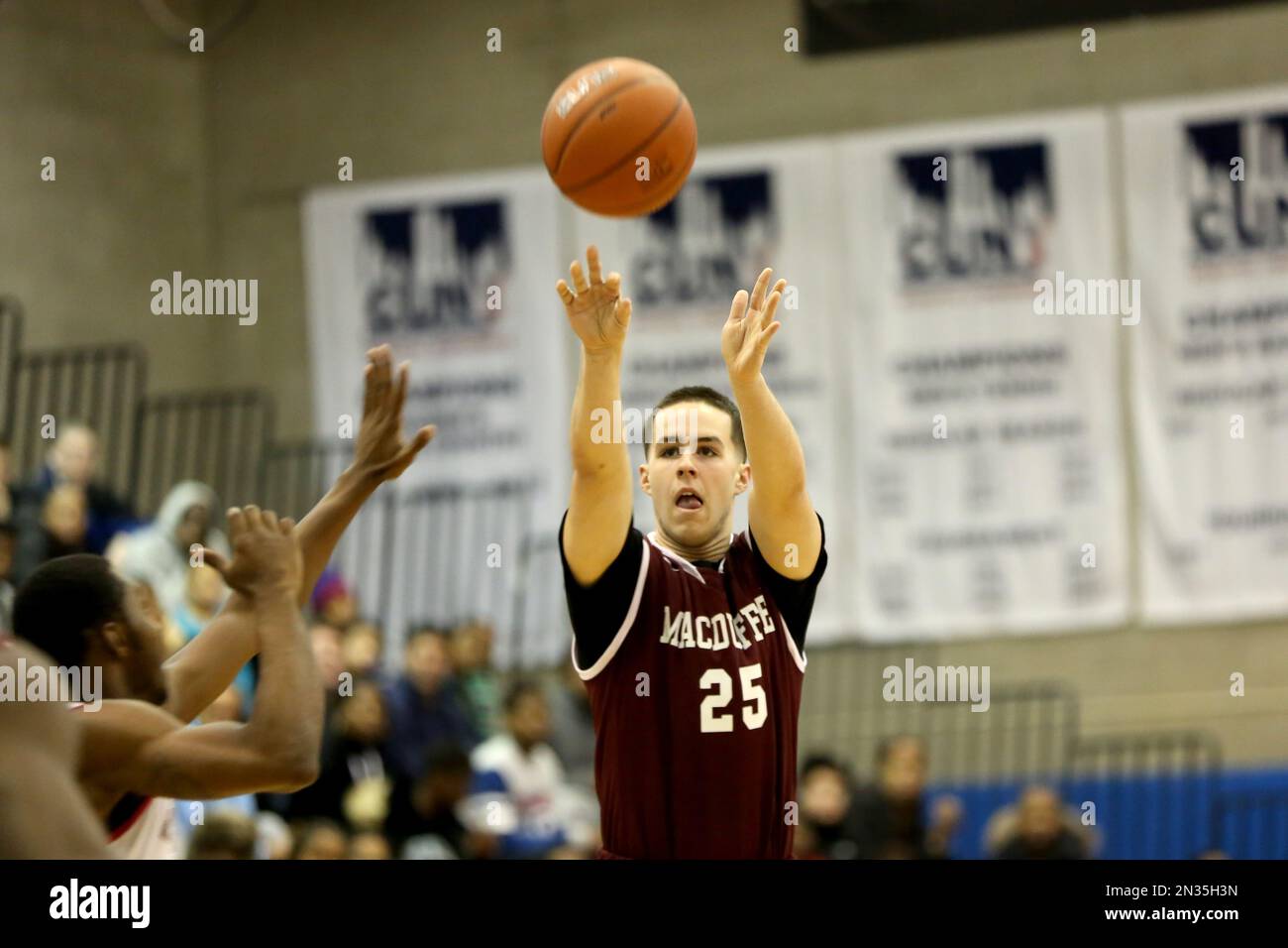MacDuffie's Bradley Calipari 25 in action against Life Center during