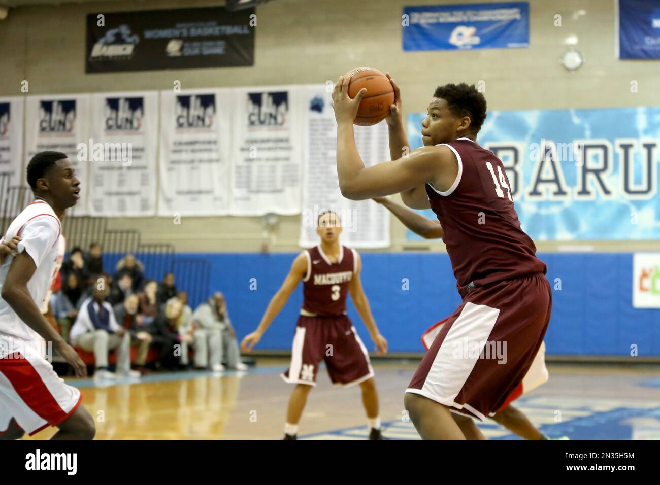 MacDuffie's Omari Spellman 14 in action against Life Center during