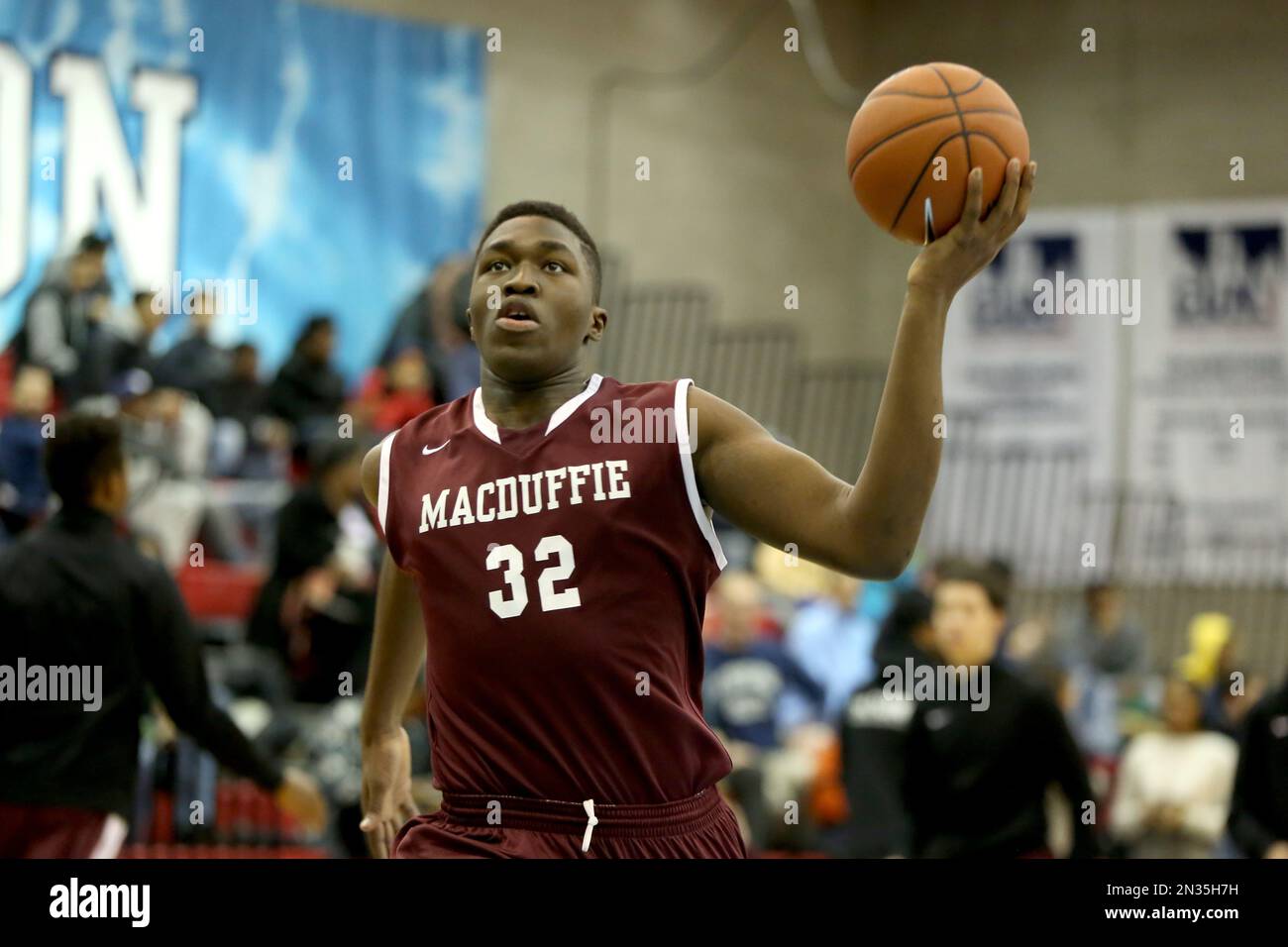 MacDuffie's Jordy Tshimanga 32 in action against Life Center during