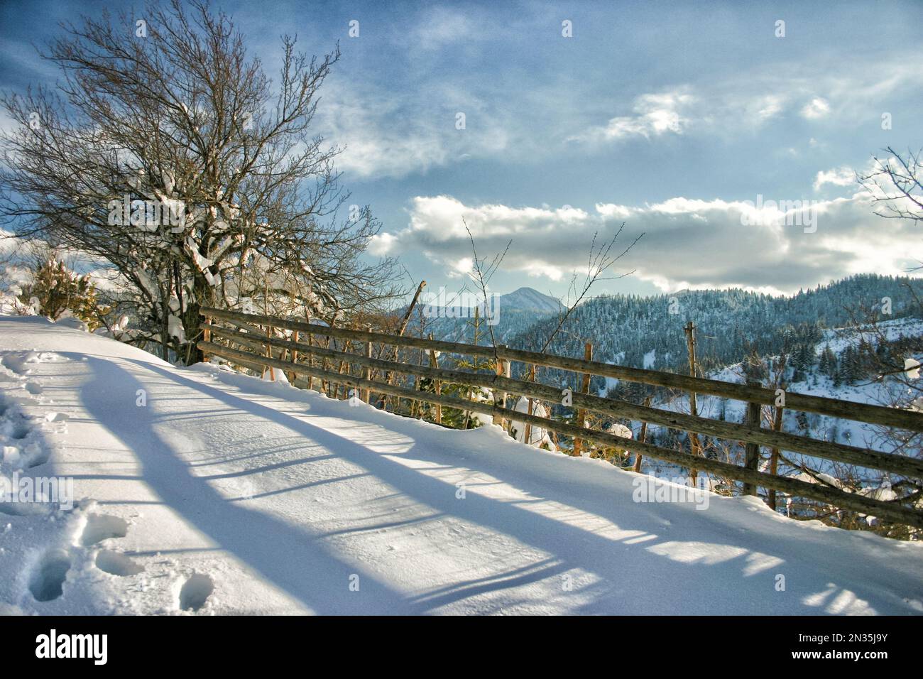 Hiking Accursed Mountains (Albanian Alps) in Rugova gorge in Peja, Kosovo Stock Photo