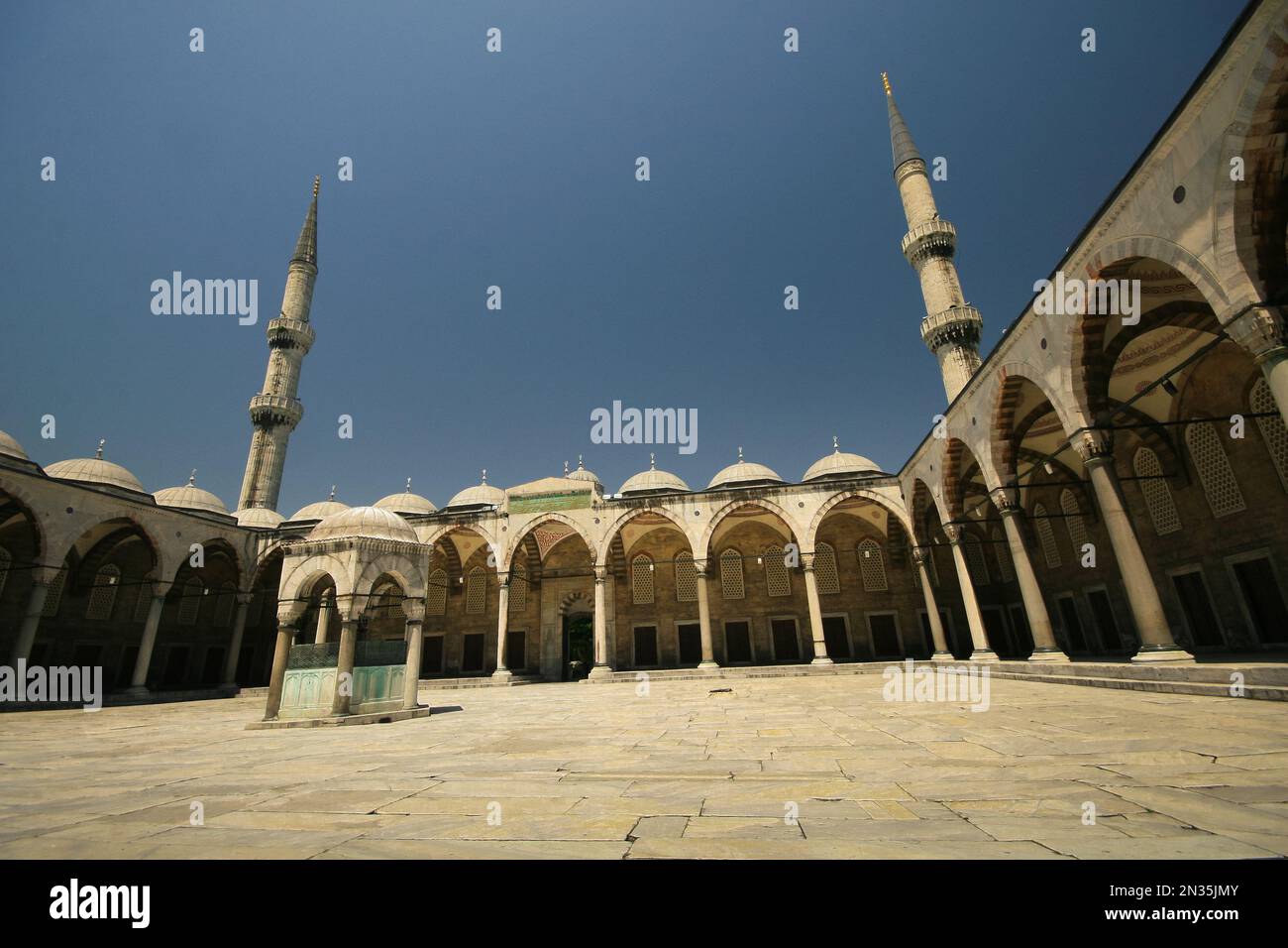 Court yard of Sultanahmet Blue Mosque in Istanbul, Turkey, Turkiye ...
